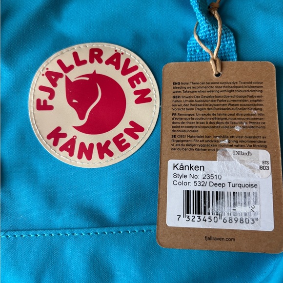 Fjallraven Kaken Mini Sling Crossbody Small pack Deep Turquoise Blue NWT - Picture 9 of 10